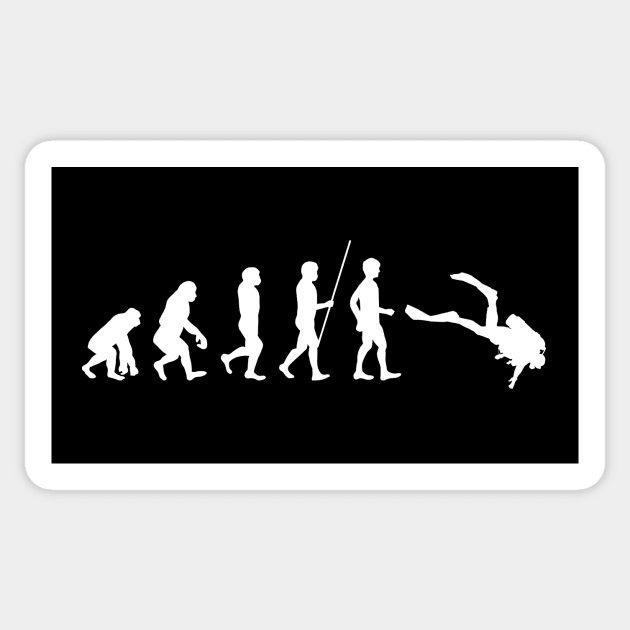 Evolution of man funny SCUBA dive gift Sticker by WAADESIGN